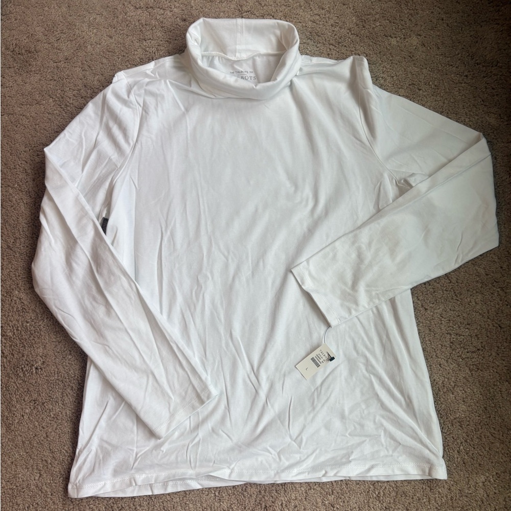 Talbots Soft White Turtleneck Tee